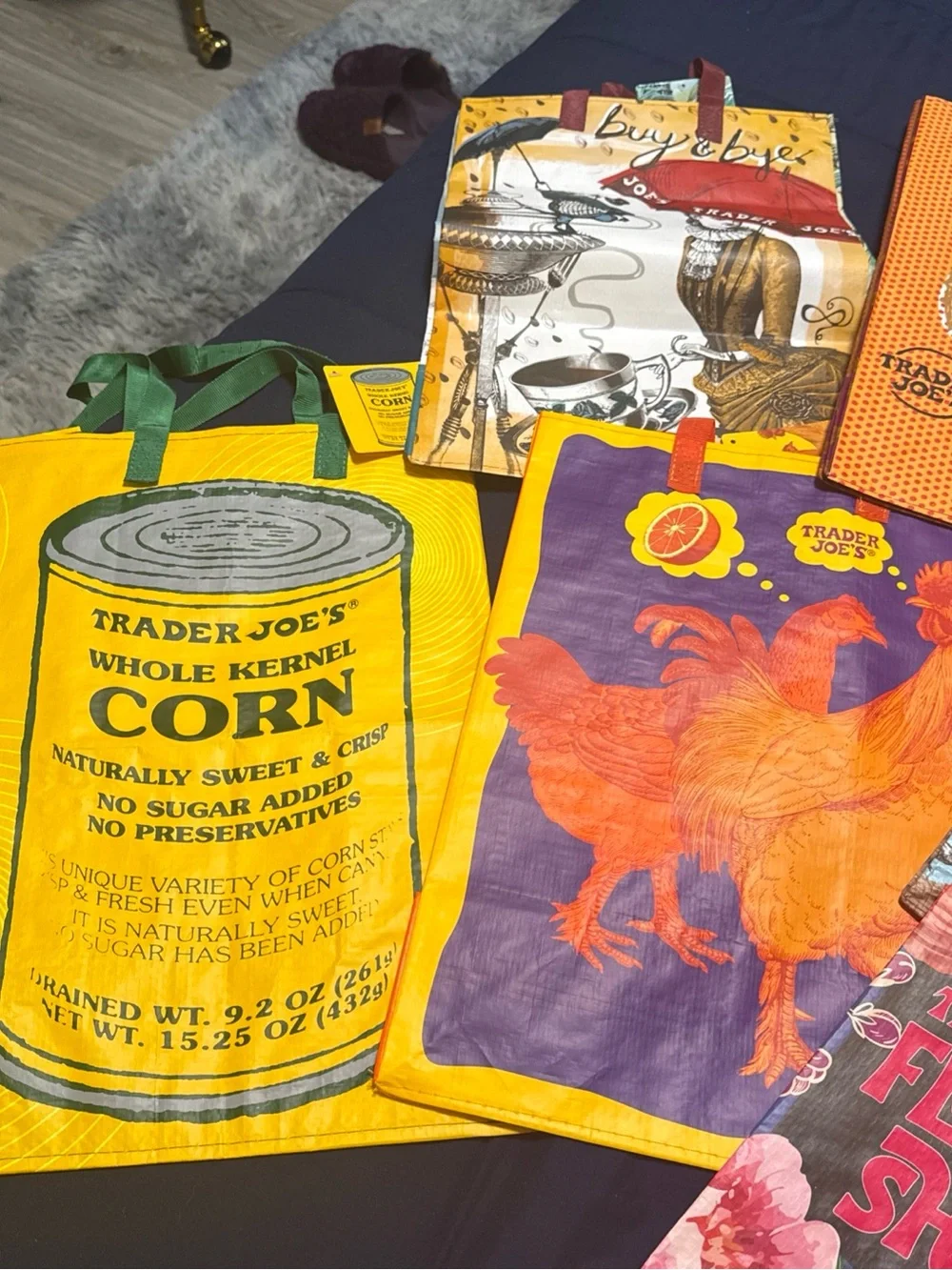 RARE Assorted Reusable Grocery Tote Yellow, Purple, Red, Orange, Green All pics